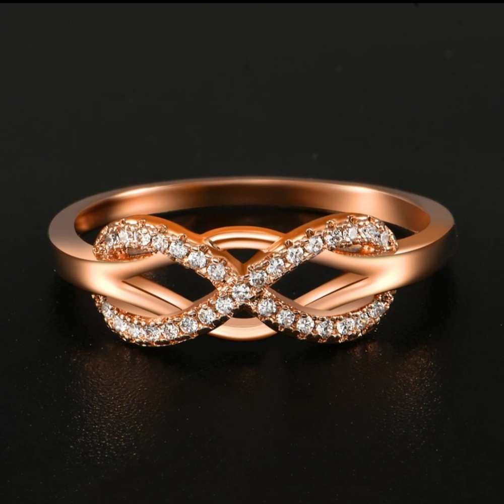 Rose Gold Infinity Ring size 7 8 9 10